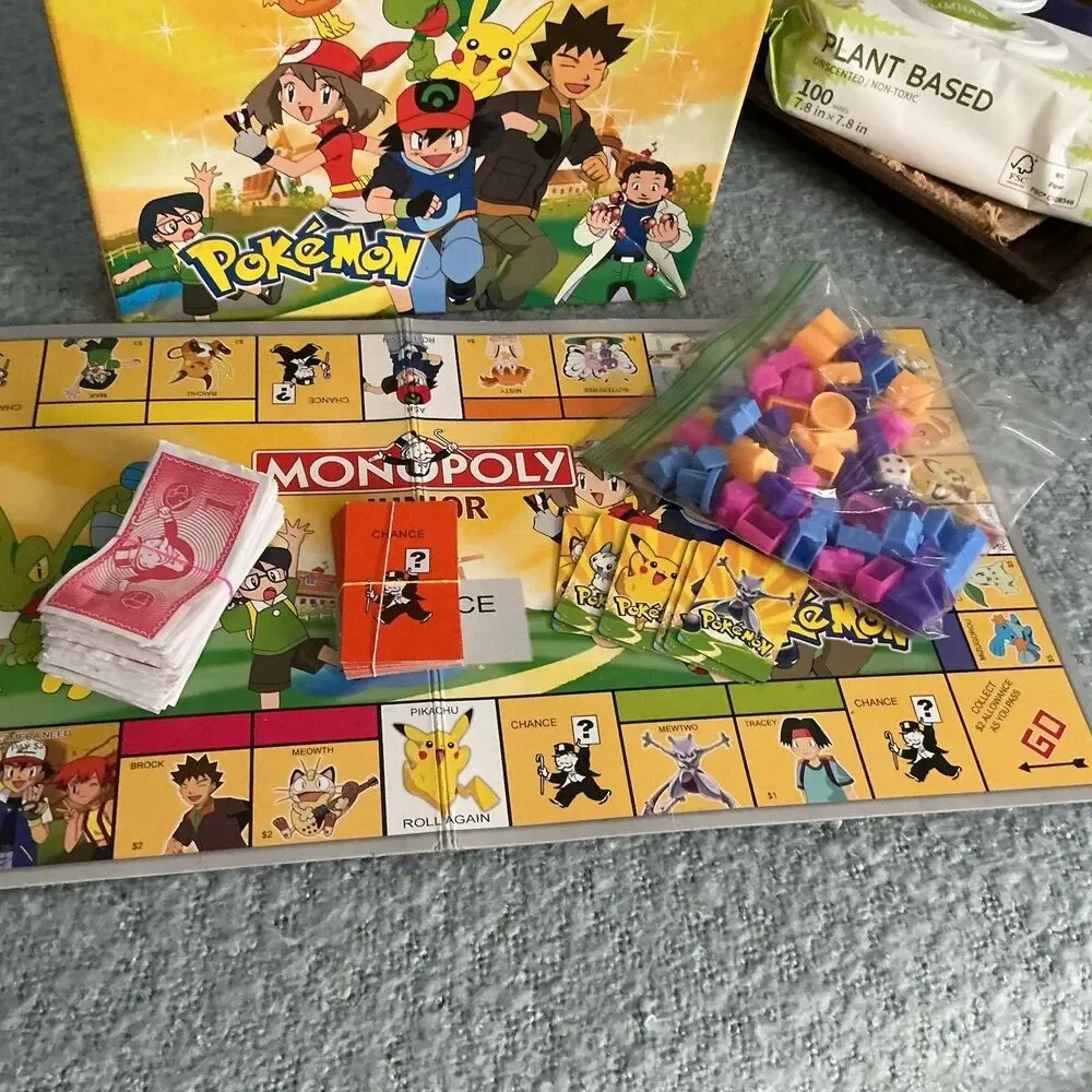Pokemon Monopoly Junior Board Game Complete Kids Family Game 2-4 Players